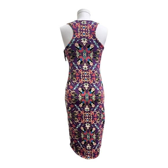 NWT Adorable knit midi tank dress in purple print by Xhilaration, ikat, bodycon - Picture 6 of 14